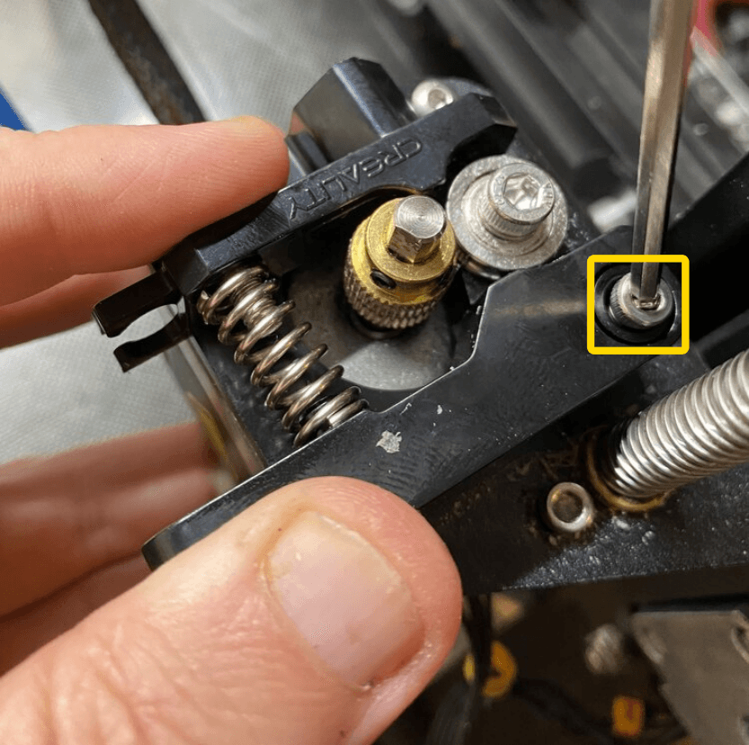 Remove the lever and spring