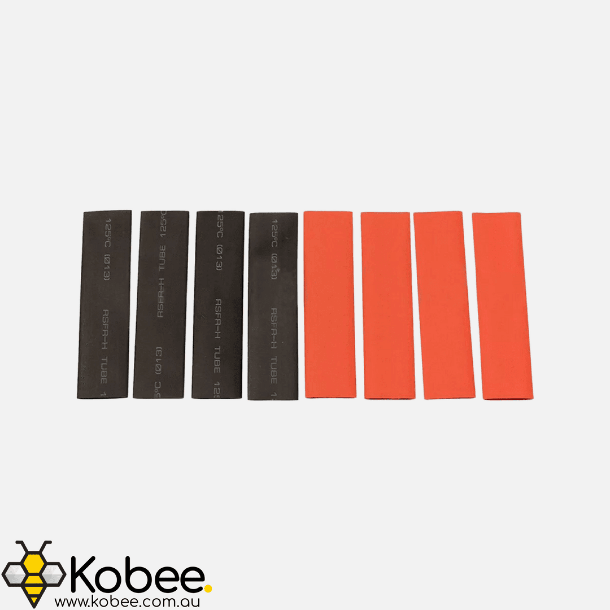 Compact heat shrink assortment with red and black wire identification colours