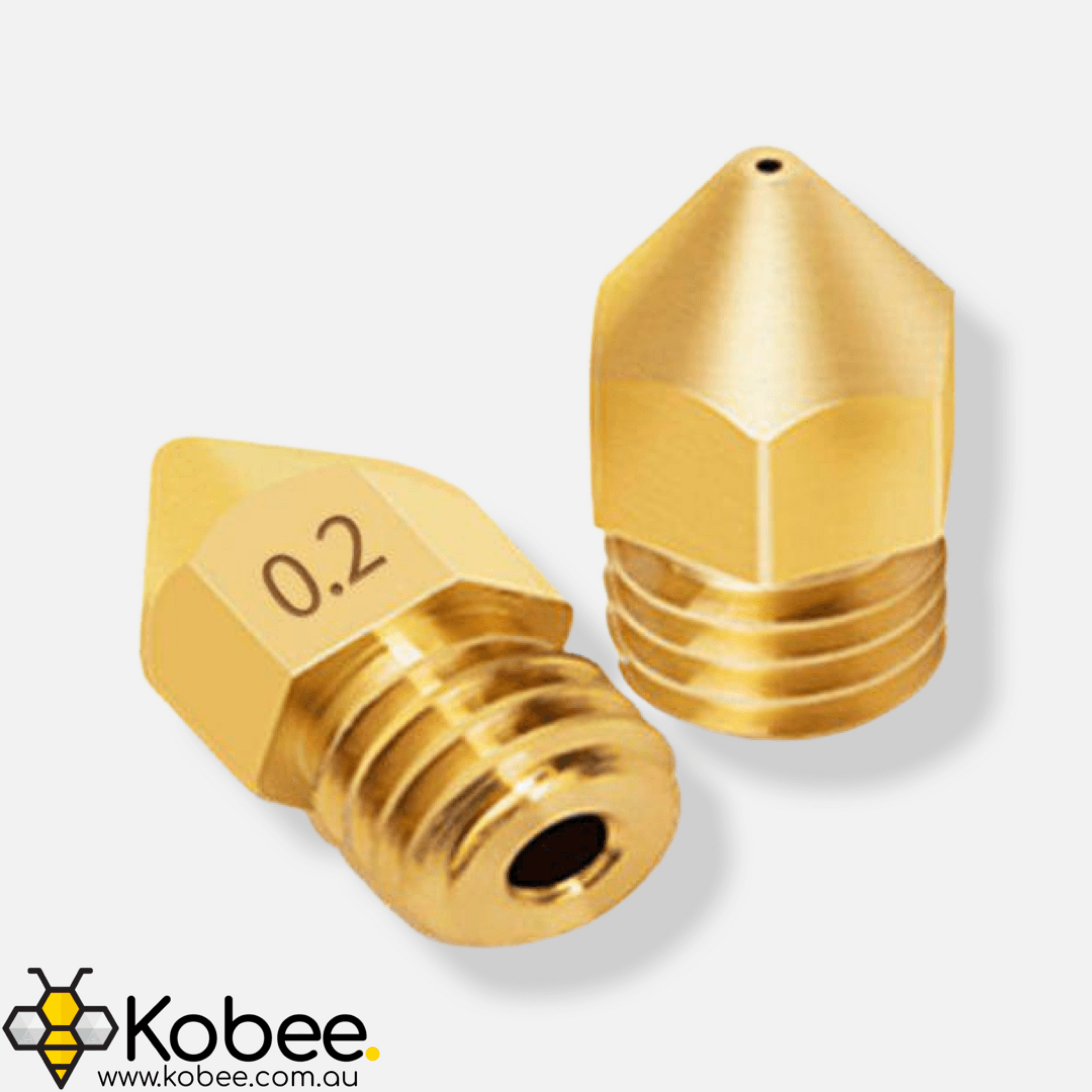 M6 threaded brass nozzle for an Ender 3 style 3D printer hot end