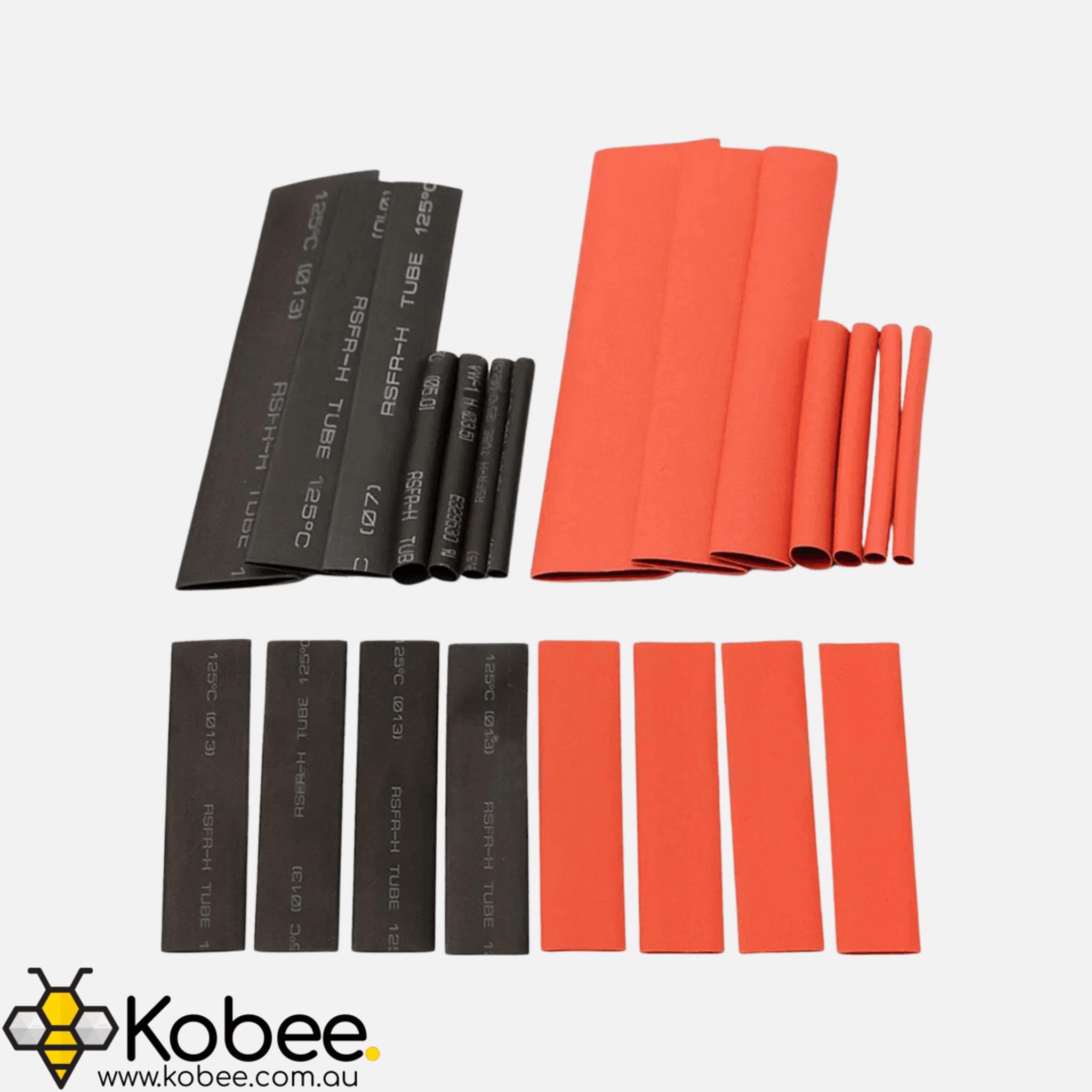 Seven diameter options included in the 127 piece heat shrink kit