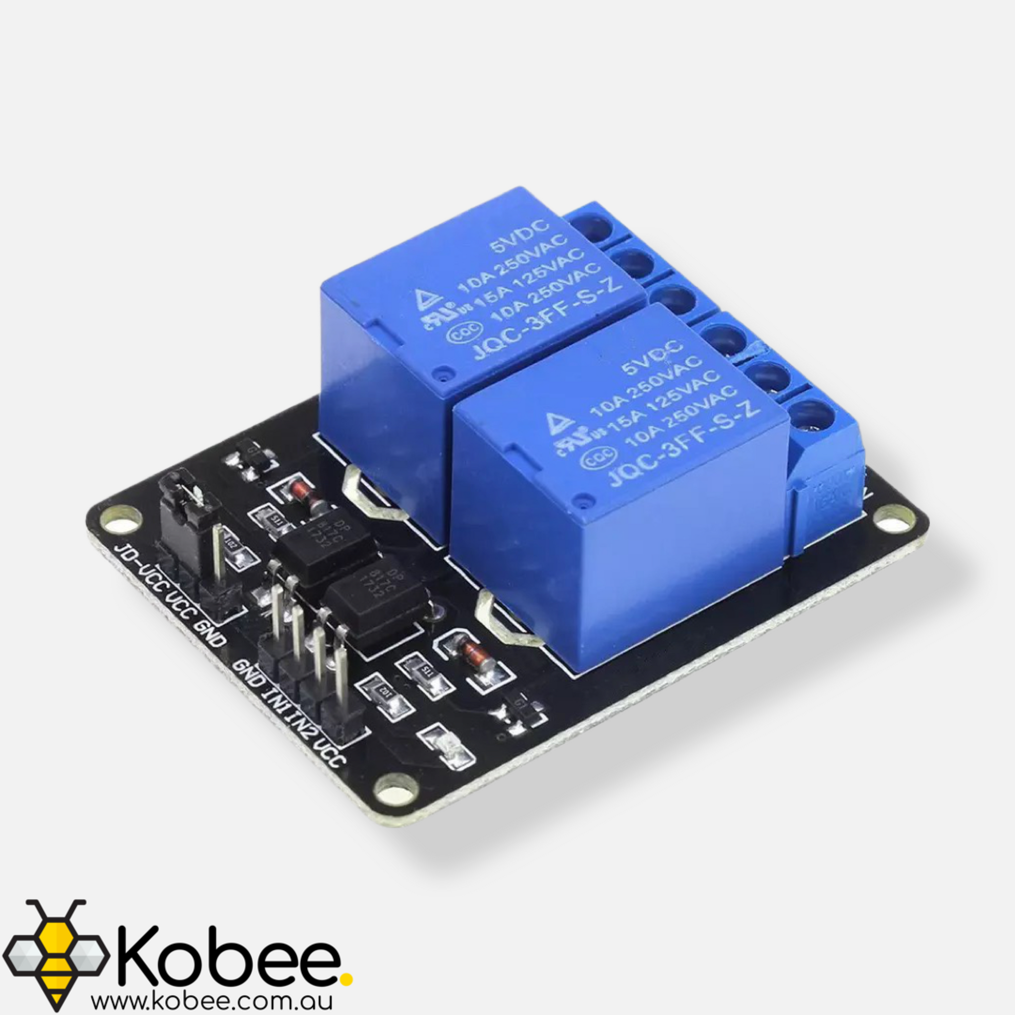 12V Double Channel Relay Module 10A — front view