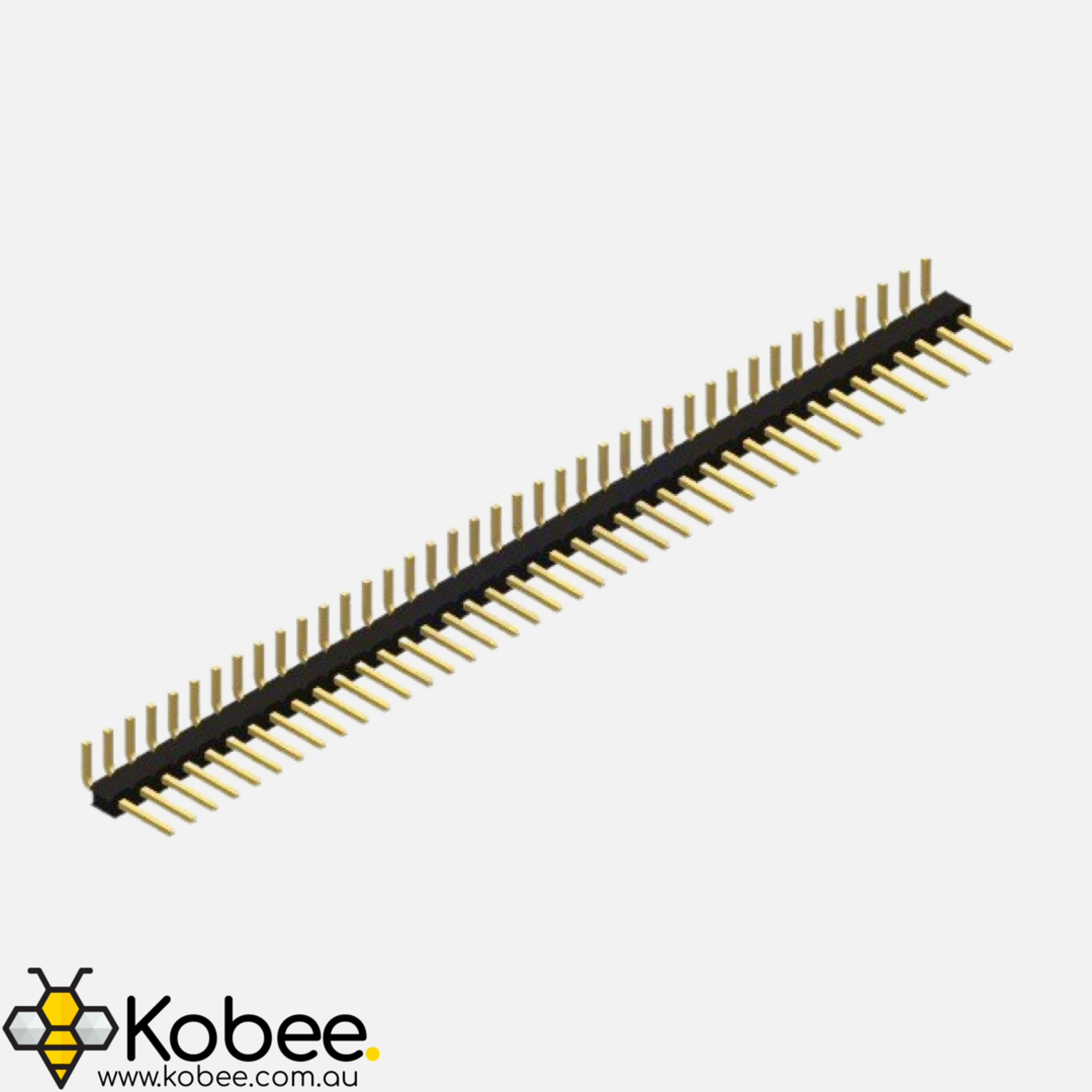 1x40 Pin Male Headers - Right Angle — front view