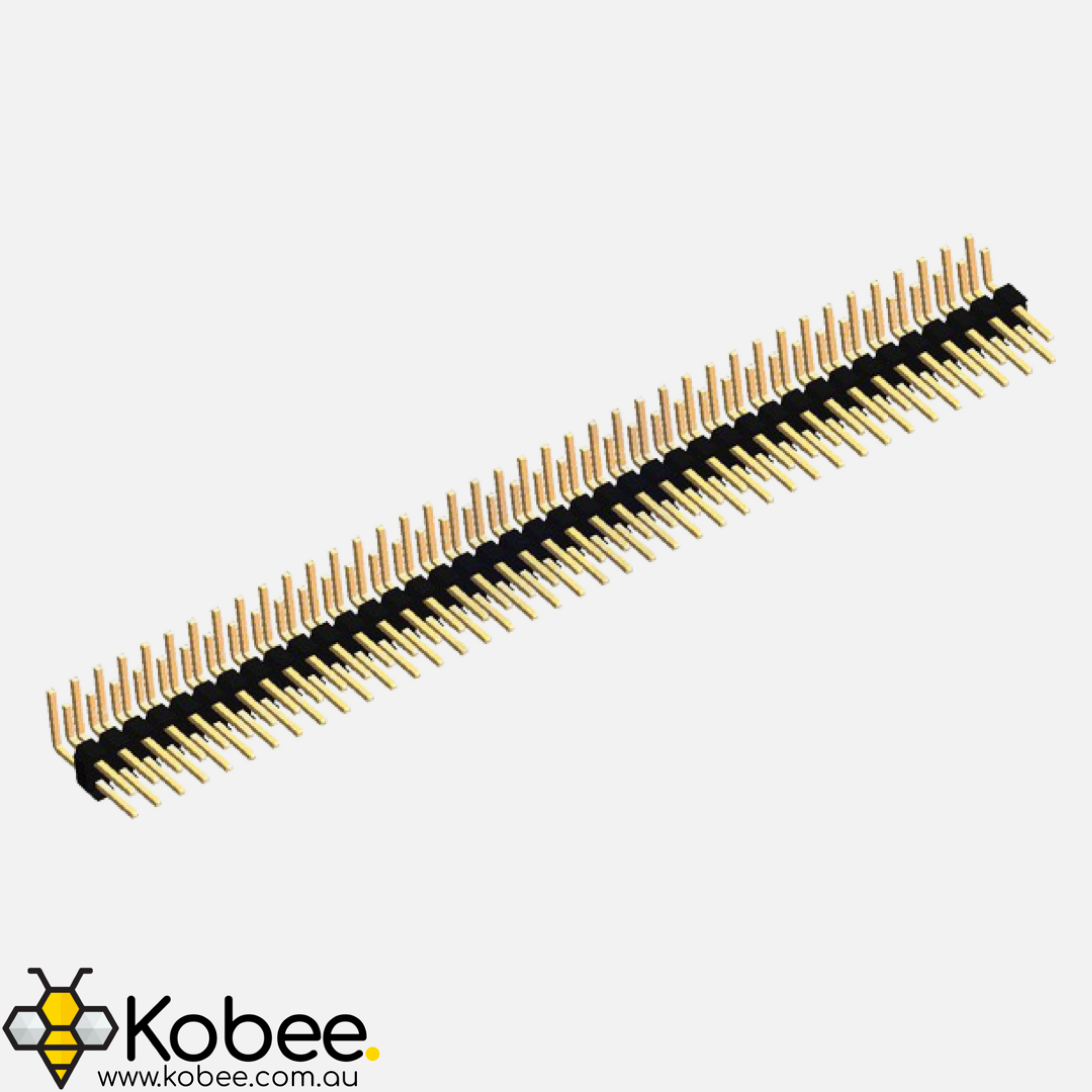 2x40 Pin Male Headers - Right Angle — front view