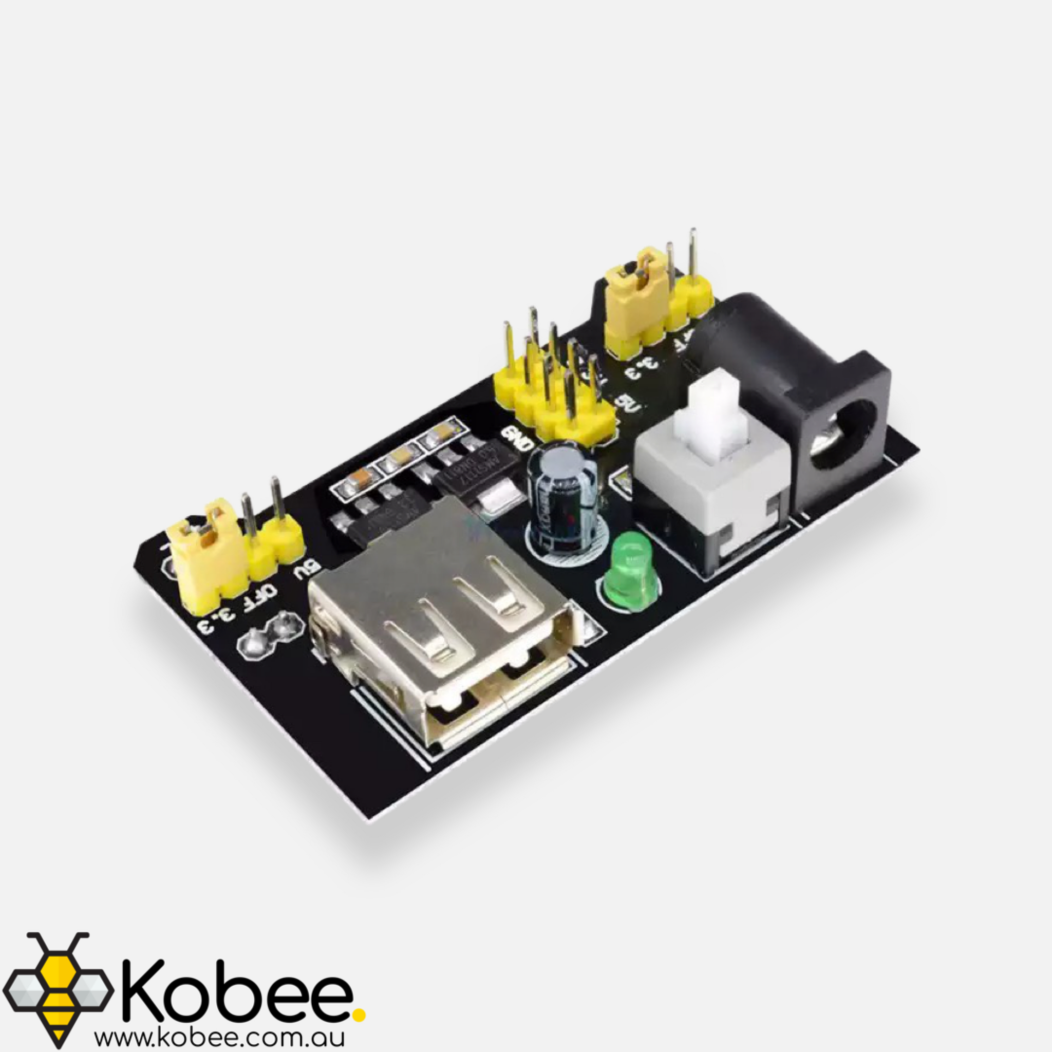 3.3V + 5V Solderless Breadboard Power Supply Module — front view