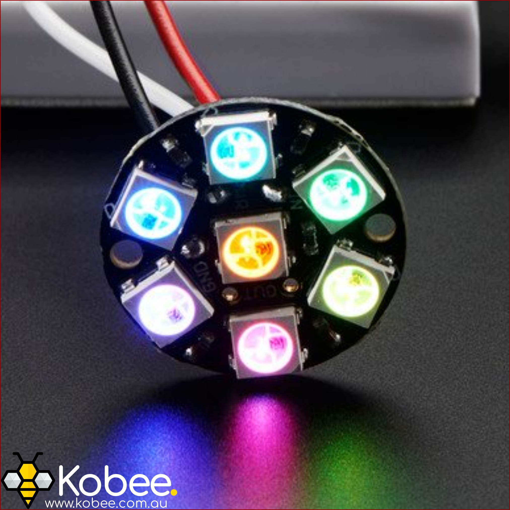 7 LED RGB Neopixel Circle- WS2812B — front view