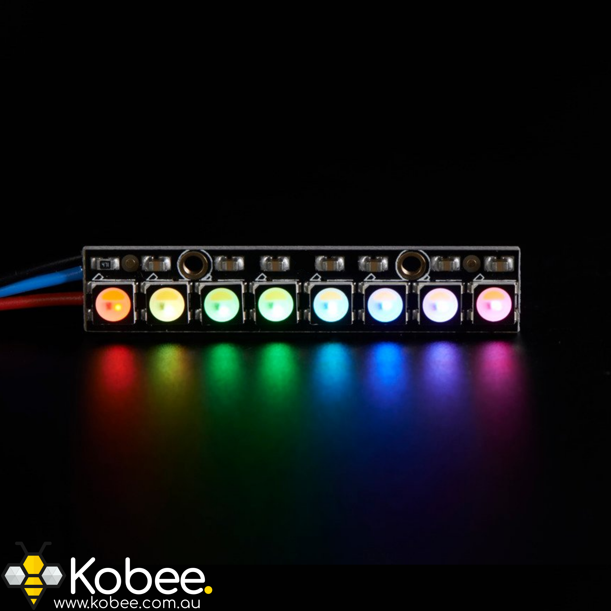 8 LED RGB Neopixel Stick - WS2812B — front view