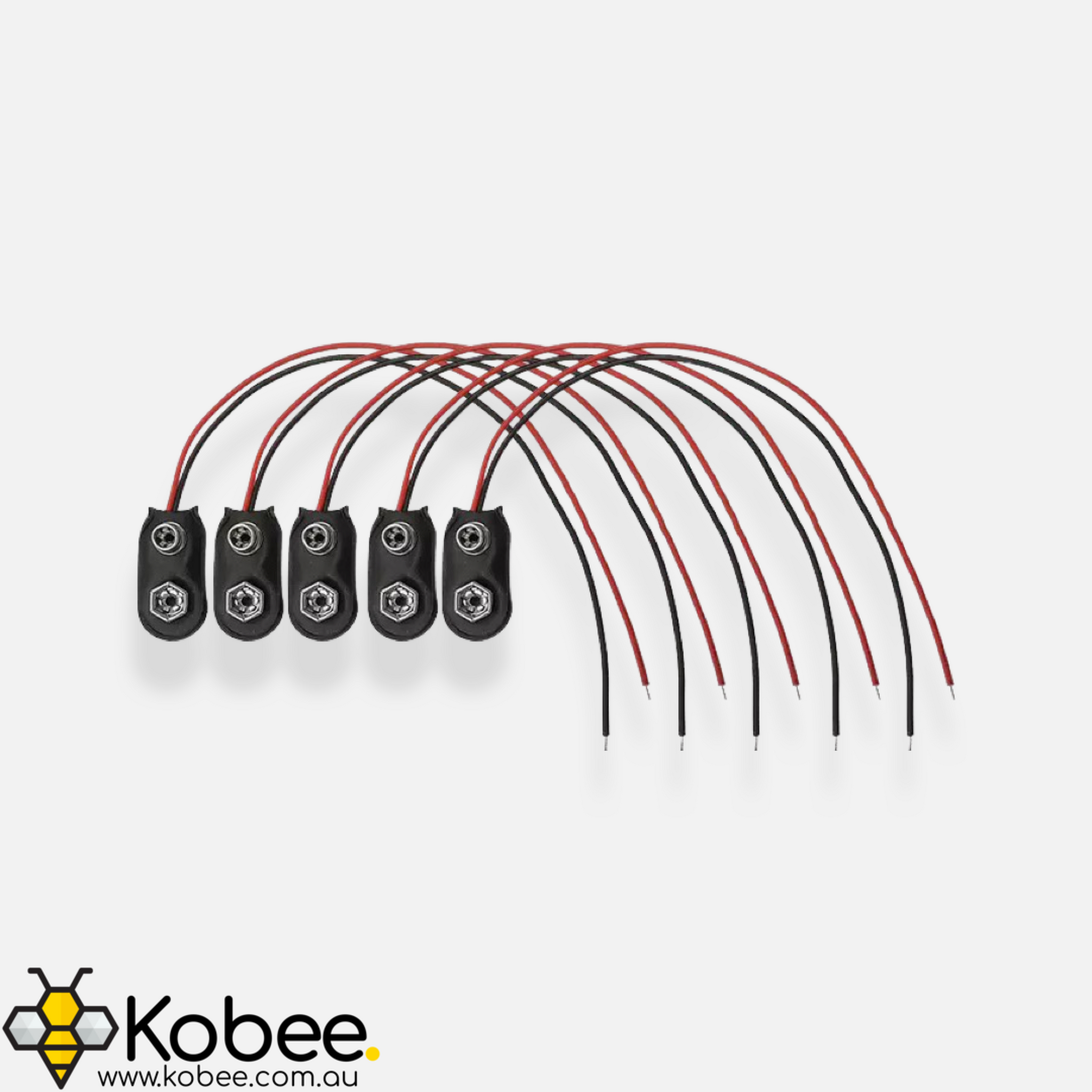 9V Battery Connector - Bare Wire — front view