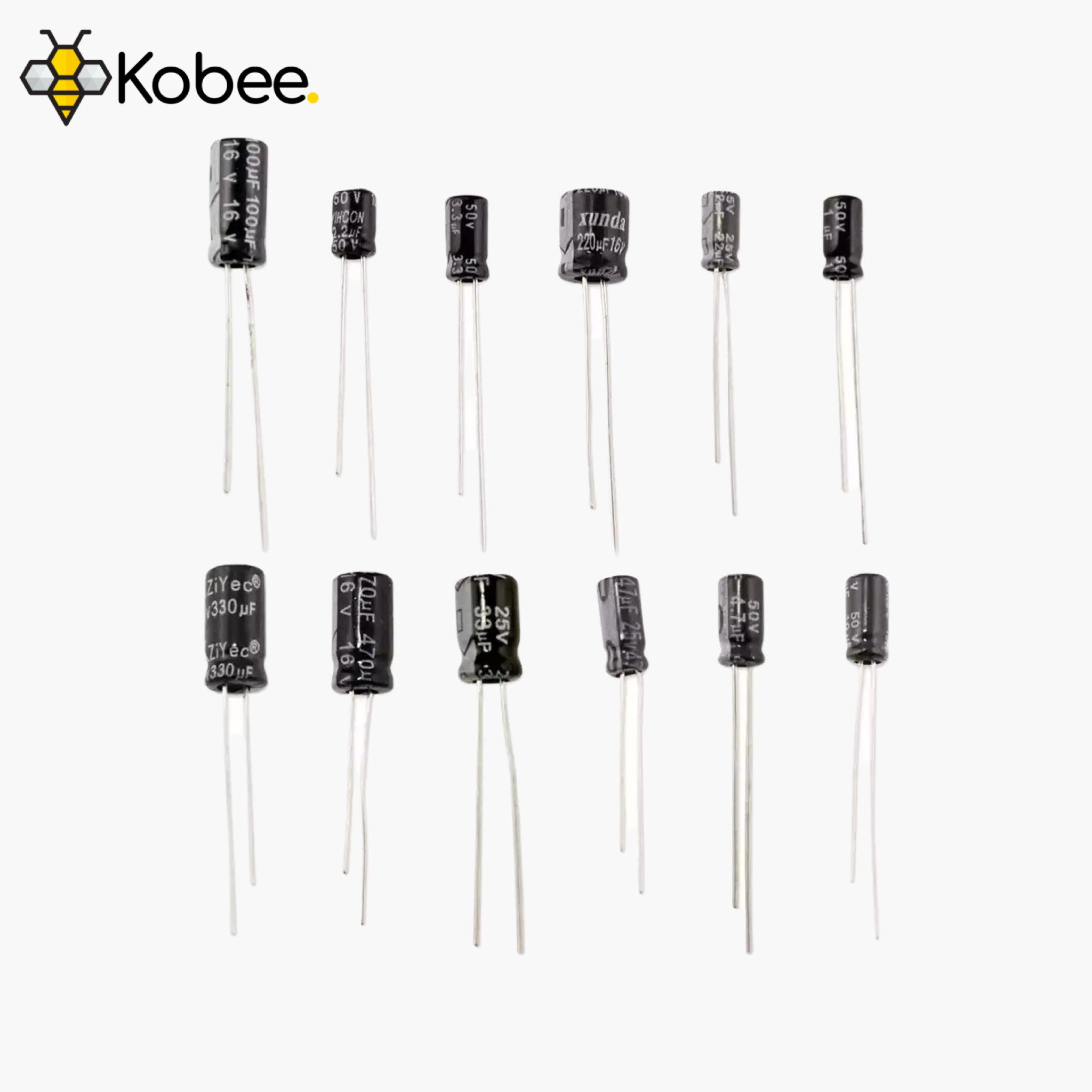Aluminum Electrolytic Capacitor Pack - 120 Pieces — contents view