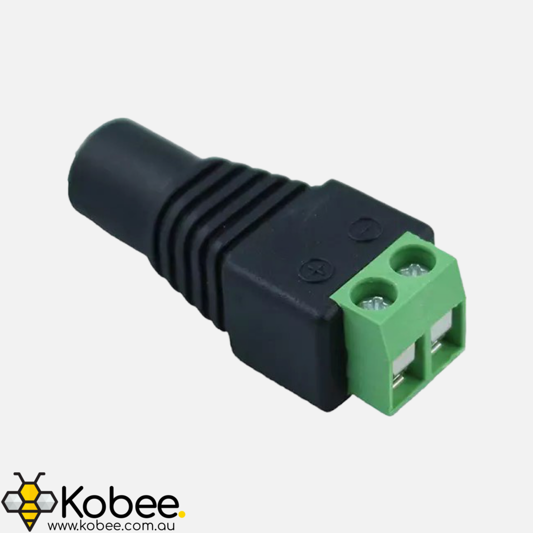 Female DC Power adapter - 2.1mm jack to screw terminal block — detail view