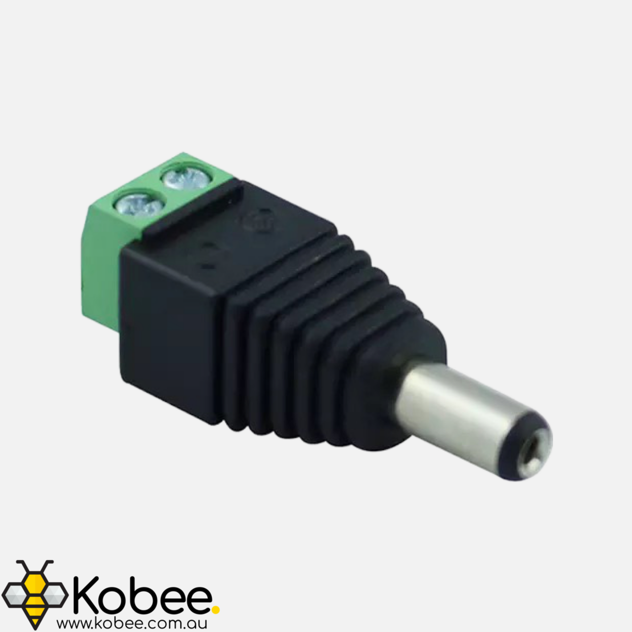 Male DC Power adapter - 2.1mm jack to screw terminal block — alternate view