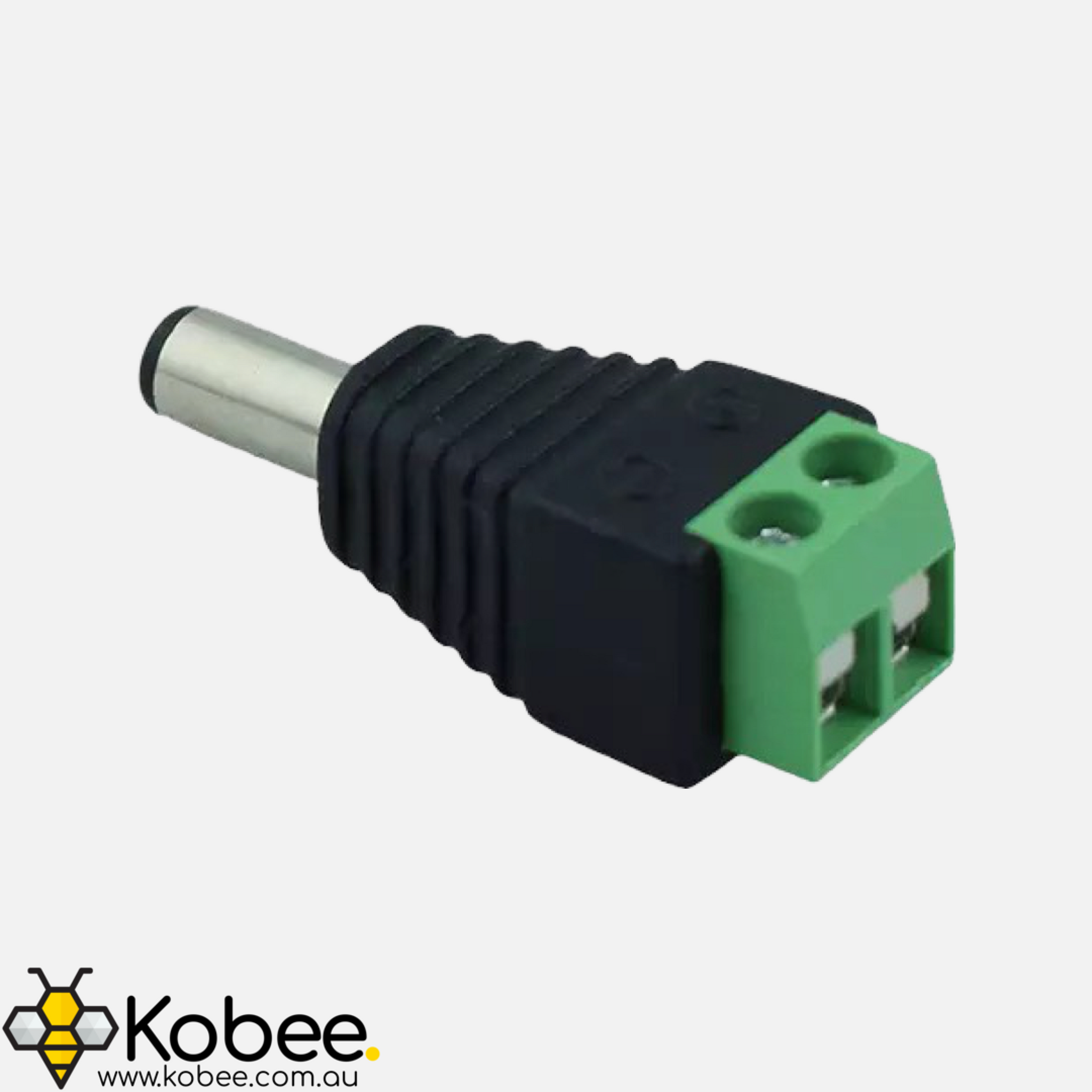 Male DC Power adapter - 2.1mm jack to screw terminal block — detail view