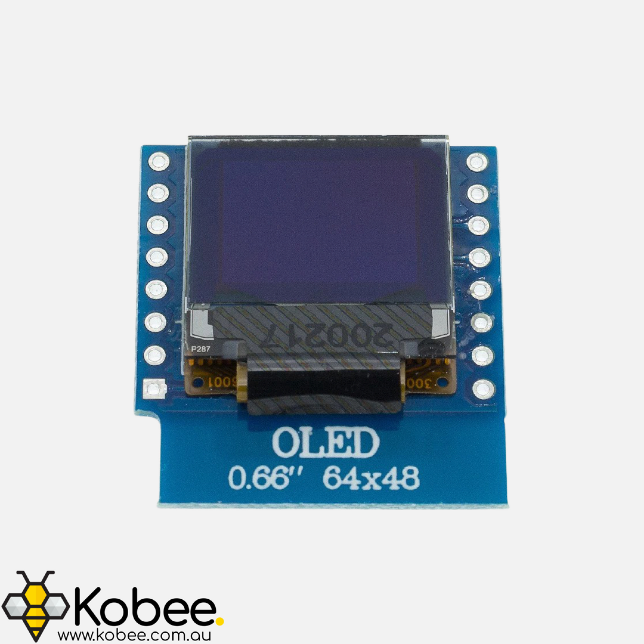 Monochrome 0.66 Inch I2C Wemos D1 Mini Display Shield — front view