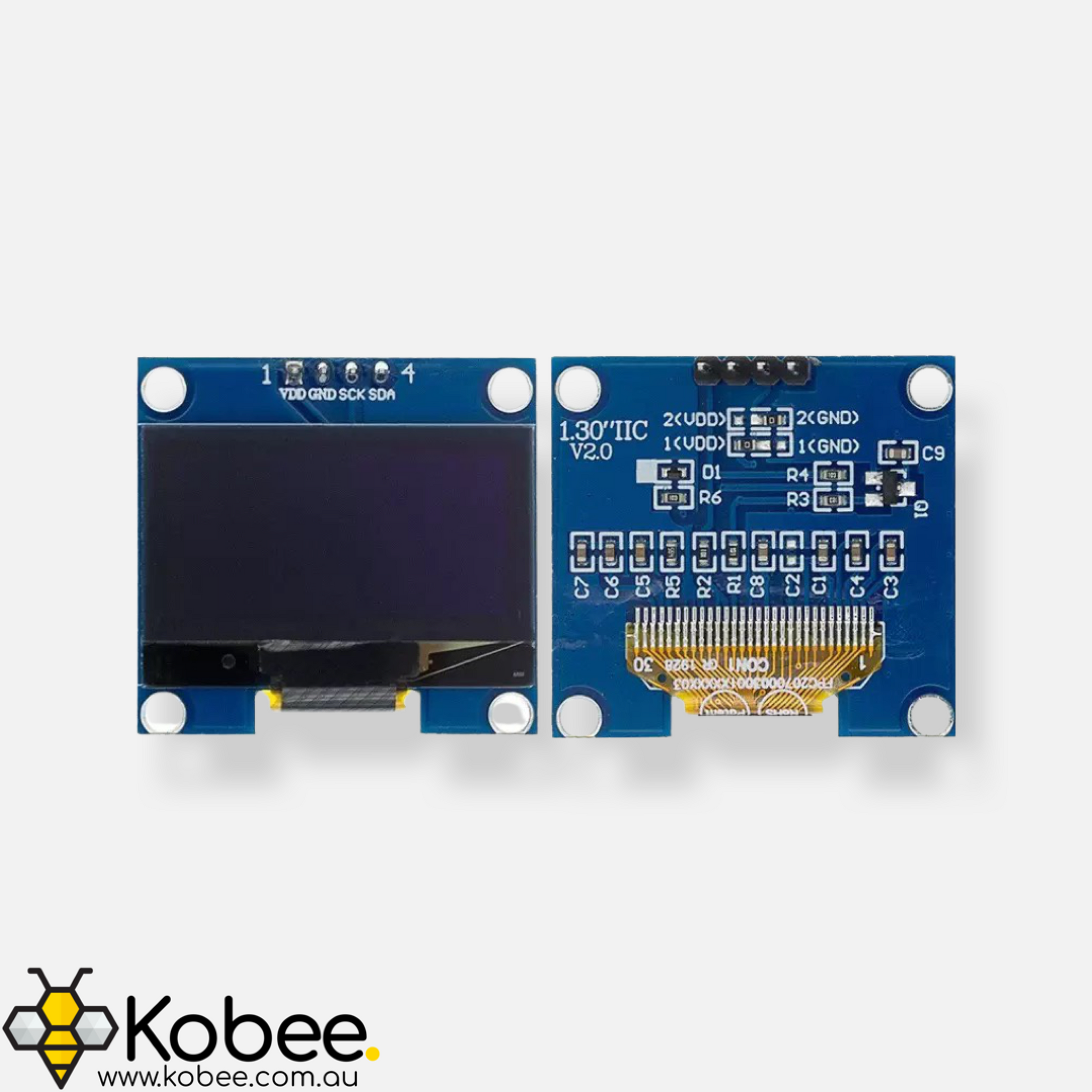 Monochrome 1.3 Inch I2C OLED Display Module — detail view
