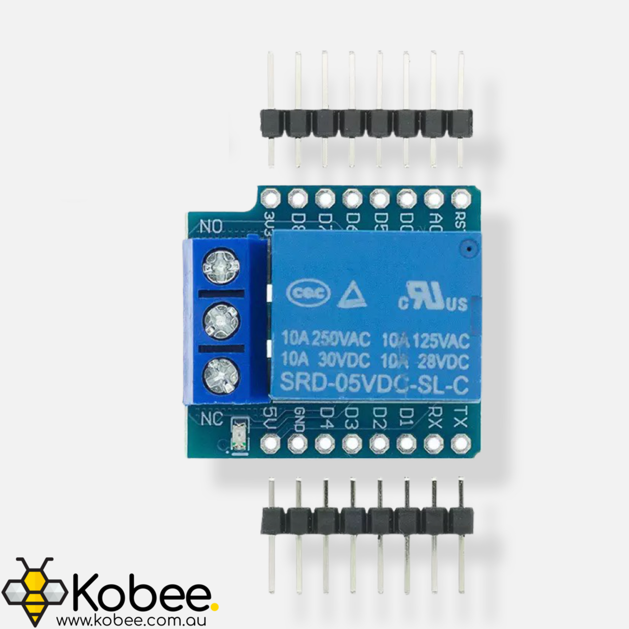 Wemos D1 Mini Relay Shield — alternate view