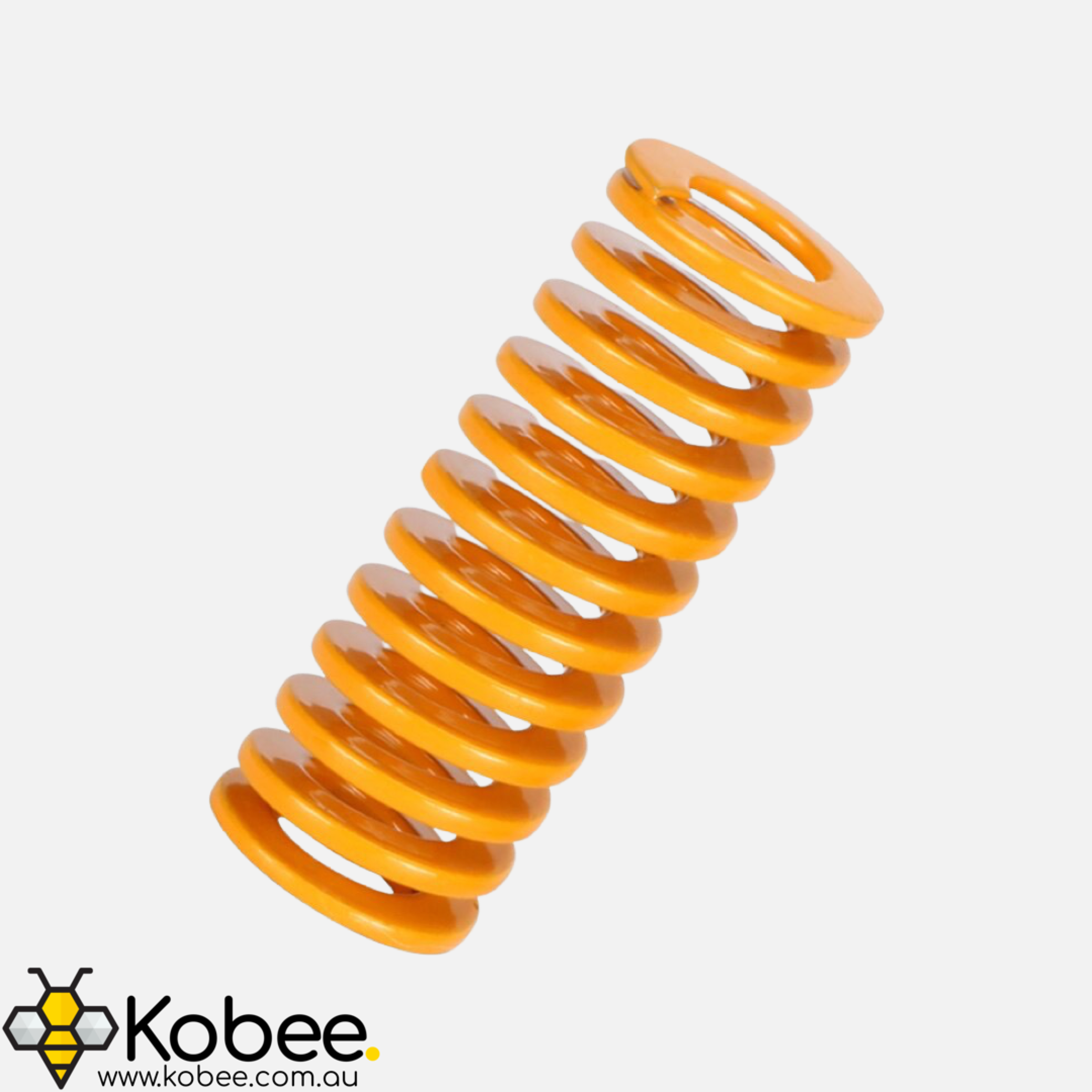 Yellow replacement springs installed on a Creality style heated bed